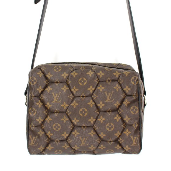 Louis Vuitton Monogram Hexagan Macassar Quilted Travel Tote Bag Brown Tan RARE - Picture 1 of 9
